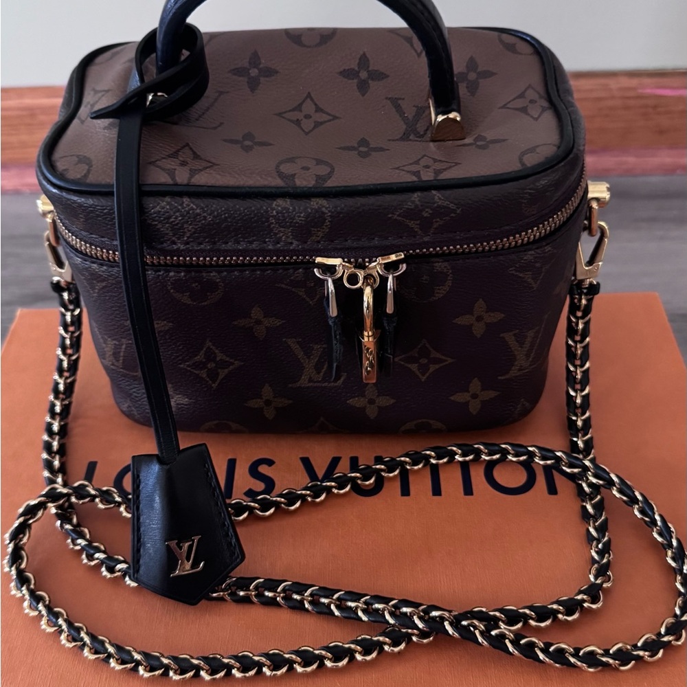 Louis Vuitton Brown Canvas Reverse Monogram Vanity Bag